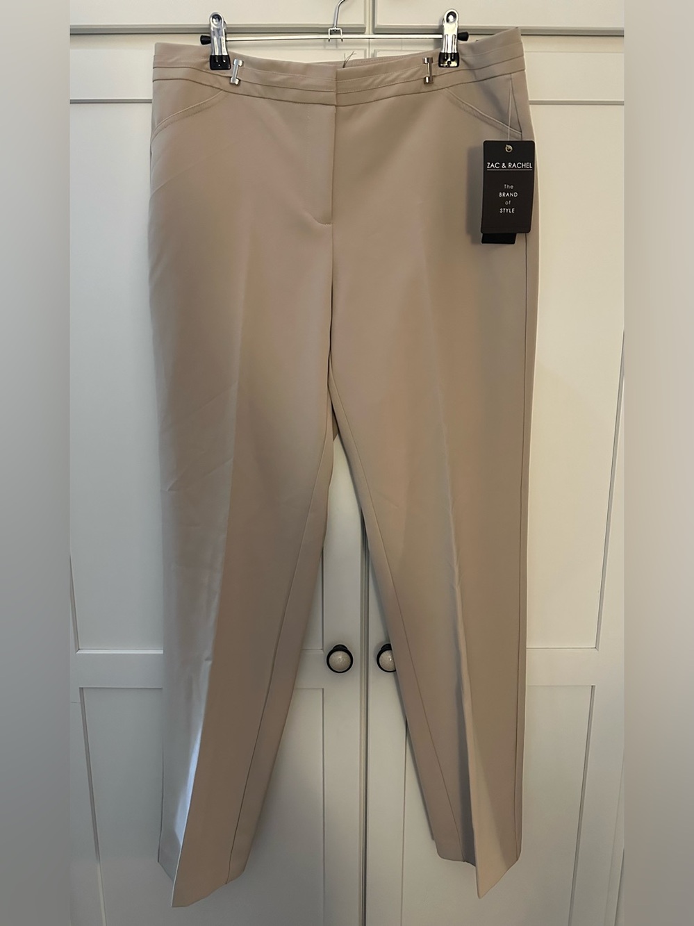 NWT Zac & Rachel Women's Cream Classic Stretch Slacks